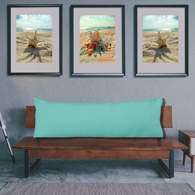 Teal Turquoise Aqua Blue solid colour pillow (Creator Uploaded)