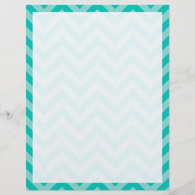Teal Turquoise Aqua Large Chevron ZigZag Pattern (Front)