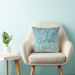 Teal Turquoise Elegant Stylish Wedding Monogram Throw Pillow<br><div class="desc">Wedding decorative throw pillow. Teal turquoise green floral monogram pattern custom gift idea. Modern,  chic,  elegant,  trendy,  classy,  stylish,  beautiful succulent metallic home decor. To change the typography,  click on edit design. Image copyright Marg Seregelyi Photography.</div>