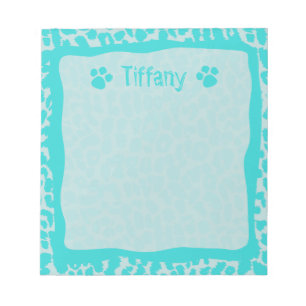 Teal Turquoise Leopard Cheetah Animal Notepad