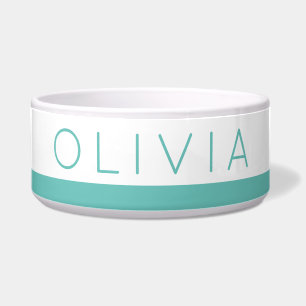 Teal Turquoise Modern Minimalist Personalized Pet