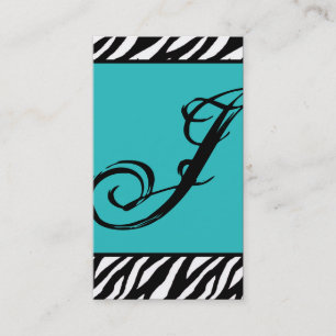 Teal Turquoise Zebra Print Pattern Business Card