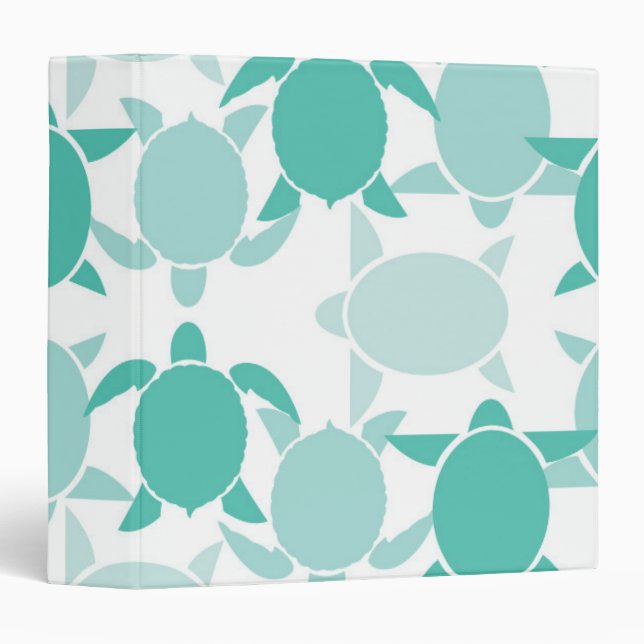 Teal Turtle Pattern Binder (Front/Spine)