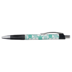 Teal Turtle Pattern Pen