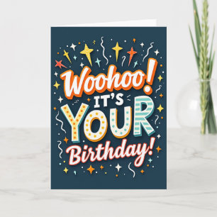 Teal Typography Birthday Card