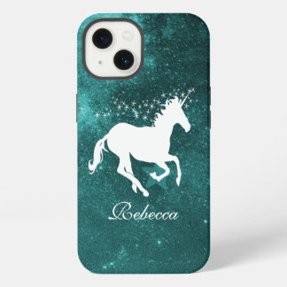Teal Unicorn Personalized iPhone 13 Case