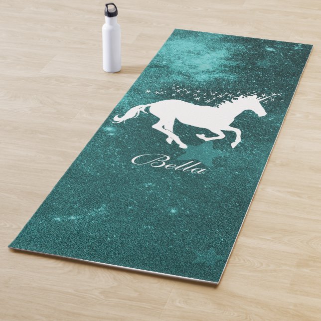 Teal Unicorn Personalized Yoga Mat (In Situ)