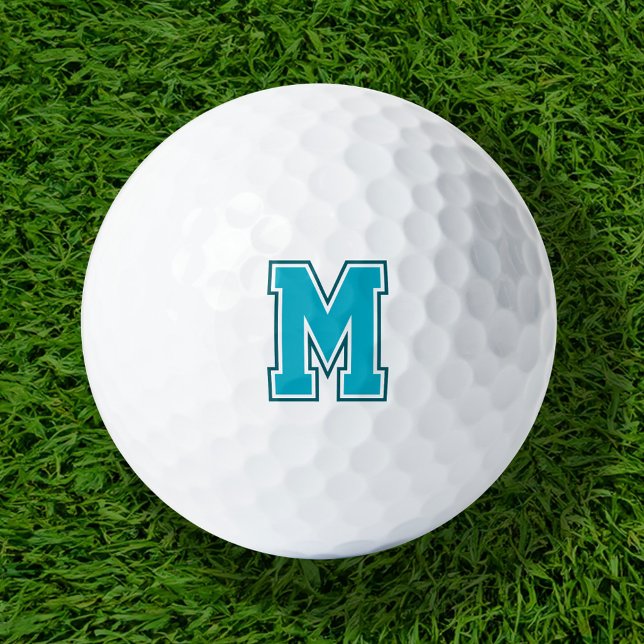 Teal Varsity Monogram Golf Balls (Creator Uploaded)