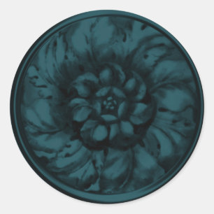 Teal Vintage Baroque Embossed Look Seal