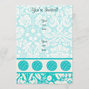 Teal Volleyball Invitation