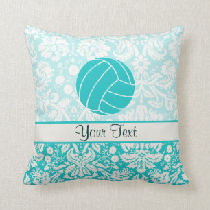 Teal Volleyball Throw Pillow