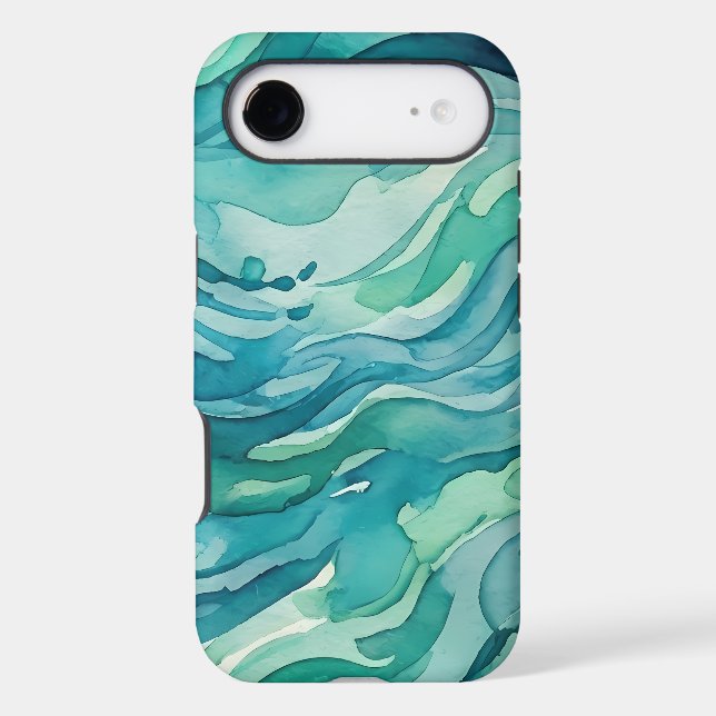 Teal Watercolor Ocean Waves (Back)