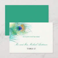 Teal Watercolor Peacock Feather | Seating