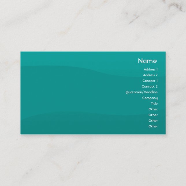 Teal Wave - Business Business Card (Front)