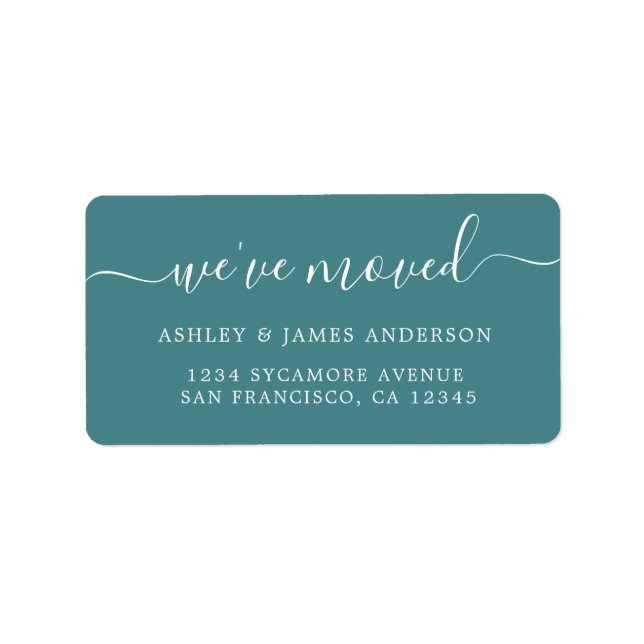 Teal We’ve Moved Address Labels (Front)