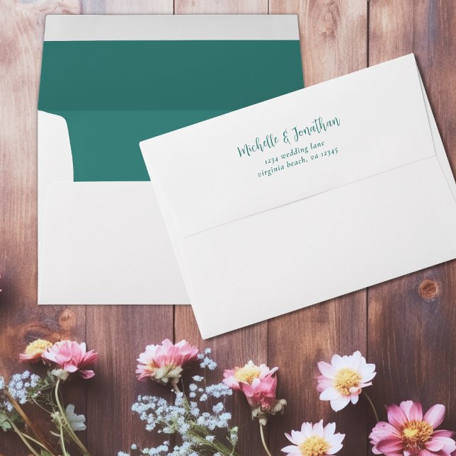 Teal Wedding Envelope with Return Address (Teal Wedding Envelope with Return Address)