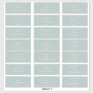 Teal Wedding Guest Address Labels