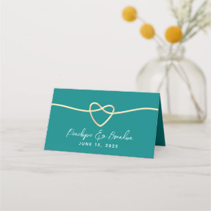 Teal Wedding Place Card
