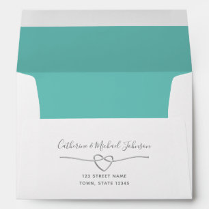 Teal Wedding Return Address Envelope