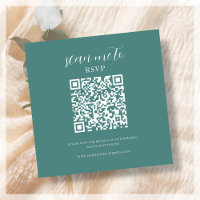Teal | Wedding RSVP QR Code