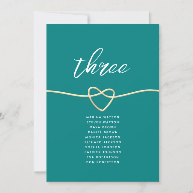 Teal Wedding Seating Chart (Front)