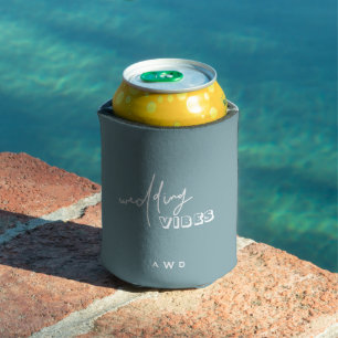 Teal Wedding Vibes White Typography Cooler