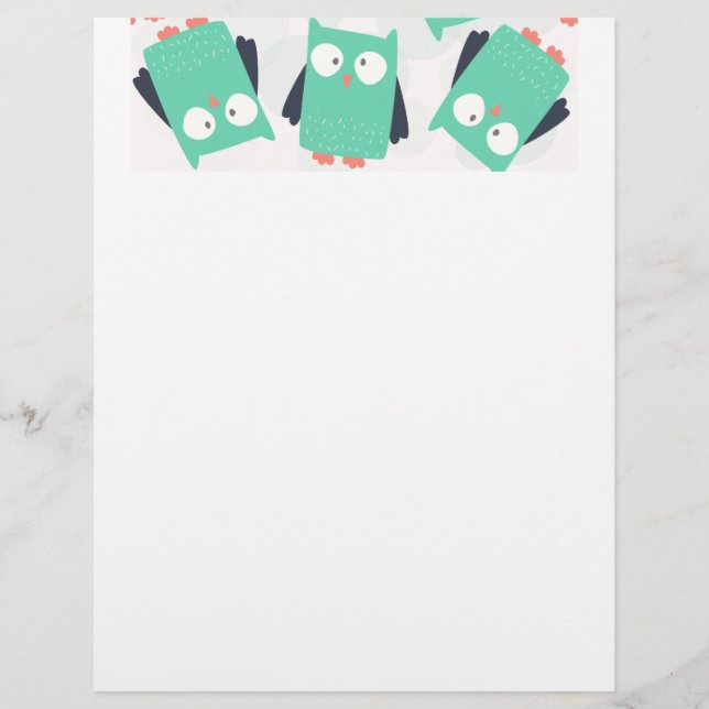 Teal Whimsical Owls (Front)