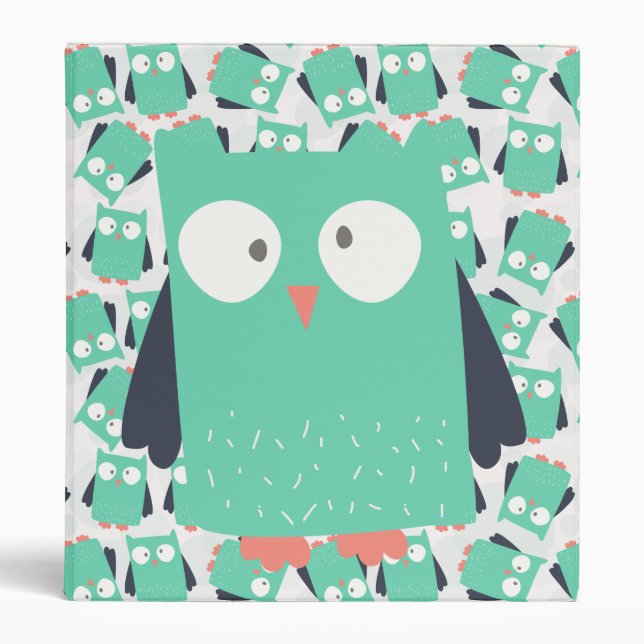 Teal Whimsical Owls Binder (Front)