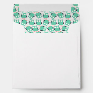 Teal Whimsical Owls Envelopes