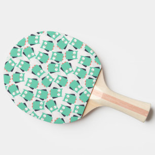 Teal Whimsical Owls Ping Pong Paddle