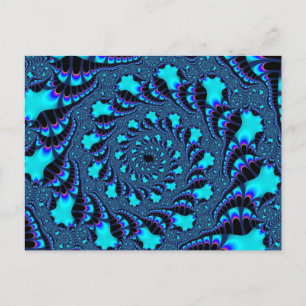 Teal Whirlpool Spiral Postcard