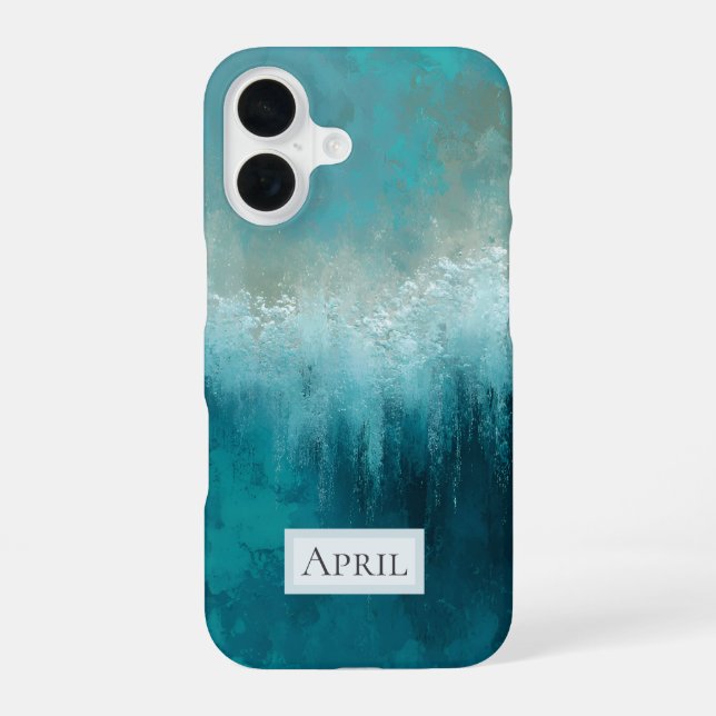 Teal & White Abstract Case-Mate iPhone Case (Back)