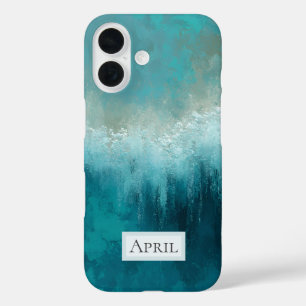 Teal & White Abstract Case-Mate iPhone Case