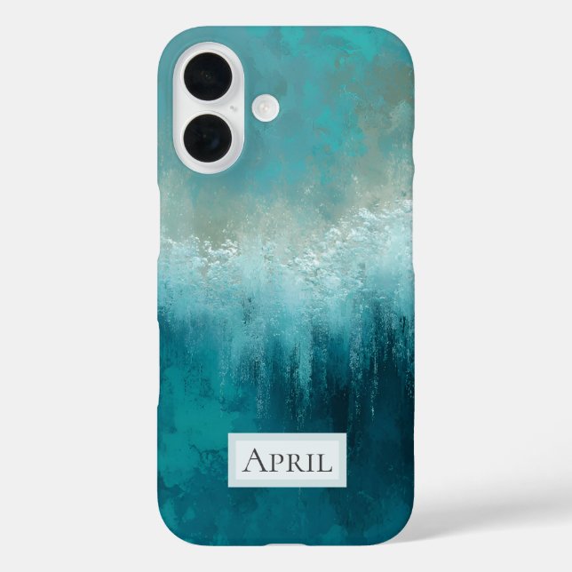 Teal & White Abstract Case-Mate iPhone Case (Back)