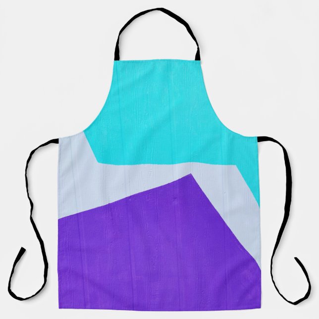 Teal, white, and purple paint apron (Front)
