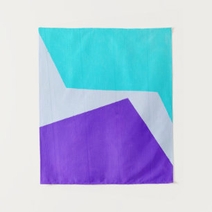 Teal, white, and purple paint tapestry