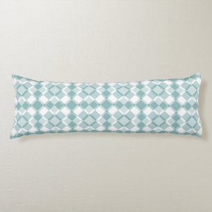 Teal White Chequered Argyle Pattern Body Pillow