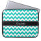 Teal White Chevron ZigZag Black Name Monogram