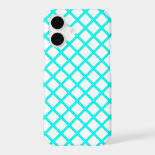 Teal White Harlequin Diamond Stripes Pattern