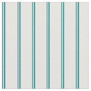 Teal & White Lines Fabric