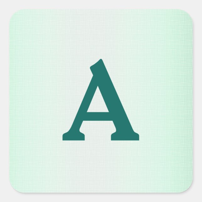 Teal & White Personalized Monogram Envelope Seal (Front)