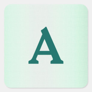 Teal & White Personalized Monogram Envelope Seal