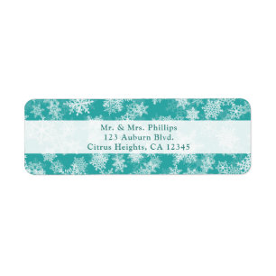 Teal & White Snowflakes Winter Wonderland Holiday