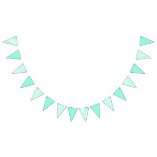 Teal & white Stripes Bunting Flags