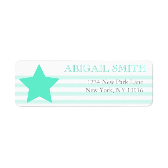 Teal & white stripes - Return Address Labels
