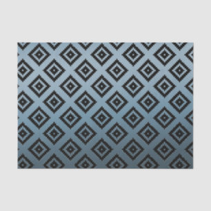 Teal White Tribal Aztec Tissue Paper