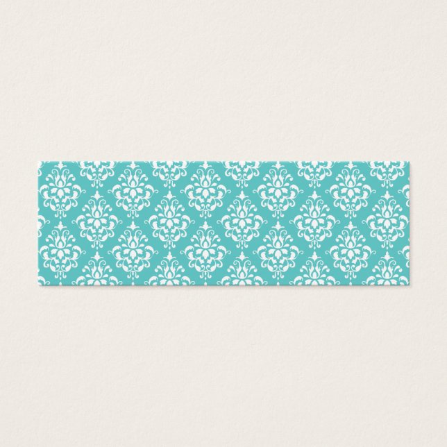 TEAL WHITE VINTAGE DAMASK PATTERN 1 (Front)