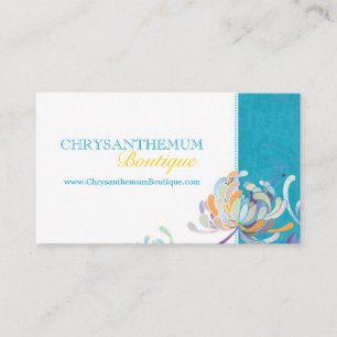 Teal White Wedding Fashion Boutique Business Card