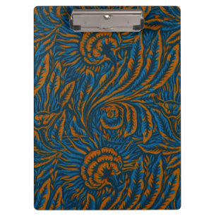 Teal William Morris Style Acanthus Leaf Botanical Clipboard