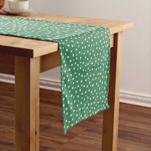 Teal With Beige Dots Medium Table Runner